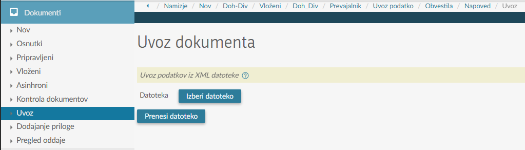 Navodila za uvoz na eDavki